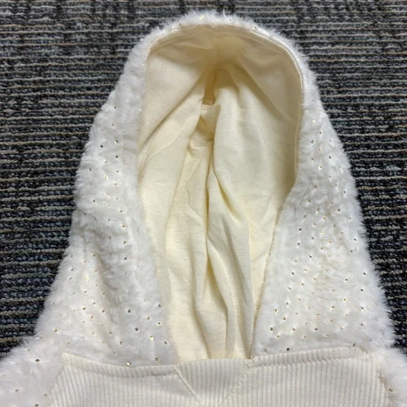“frisco” Brand Gold Dotted XL Plush Fur Hoodie Offwhite Dog Sweater SKU 224212 - Picture 9 of 17